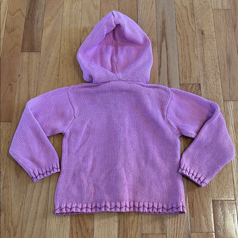 Vintage Gymboree Pink Kids Zip Up Sweater with Embroidered Flowers, 3T - Picture 2 of 3